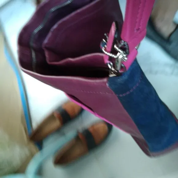 Coach Park Quilted Colorblock Crossbody Satchel Practical Vibrant Statement Bag - Picture 3 of 15